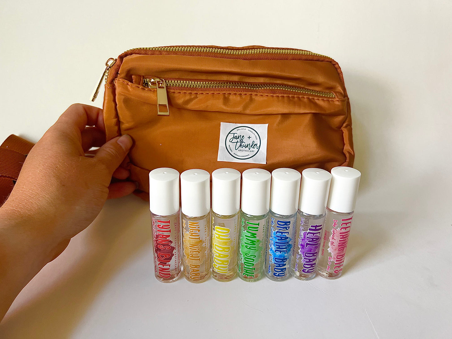 BROWN LUX MAMA double pouch CROSS BODY BAG with BABY OIL SET