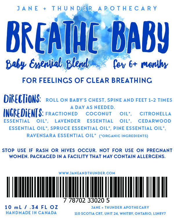 Organic Allergy Free Baby Safe essential oil blend - specific for babies with congestion problems.