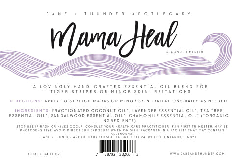 Mama Heal | Organic, Allergy Free, Pregnancy Safe Mama Essential Oils | Jane and Thunder Apothecary