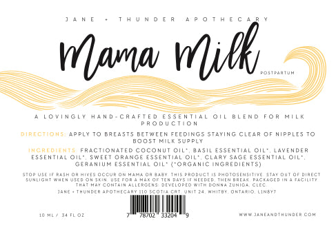 Mama Milk | Organic, Allergy Free, Pregnancy Safe Mama Essential Oils | Jane and Thunder Apothecary