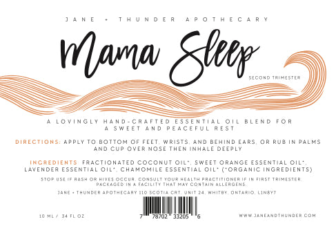 Mama Sleep | Organic, Allergy Free, Pregnancy Safe Mama Essential Oils | Jane and Thunder Apothecary