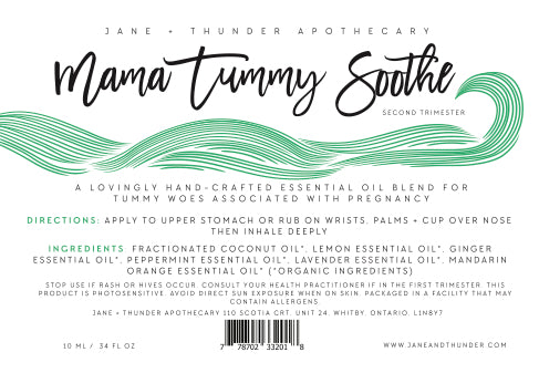 Mama Tummy Soothe | Organic, Allergy Free, Pregnancy Safe Mama Essential Oils | Jane and Thunder Apothecary