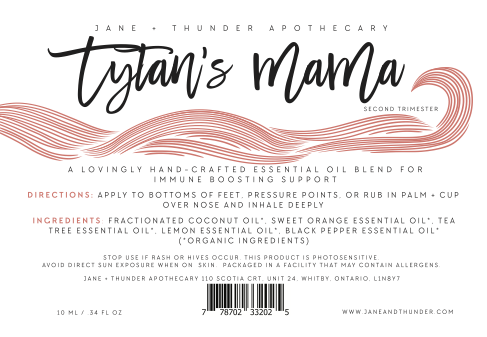 Tytan’s Mama | Organic, Allergy Free, Pregnancy Safe Mama Essential Oils | Jane and Thunder Apothecary